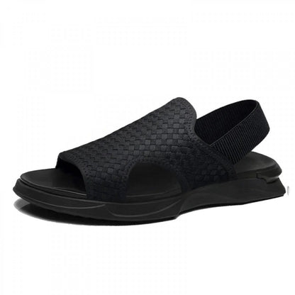 Soft Sole Black Woven Summer Sandals