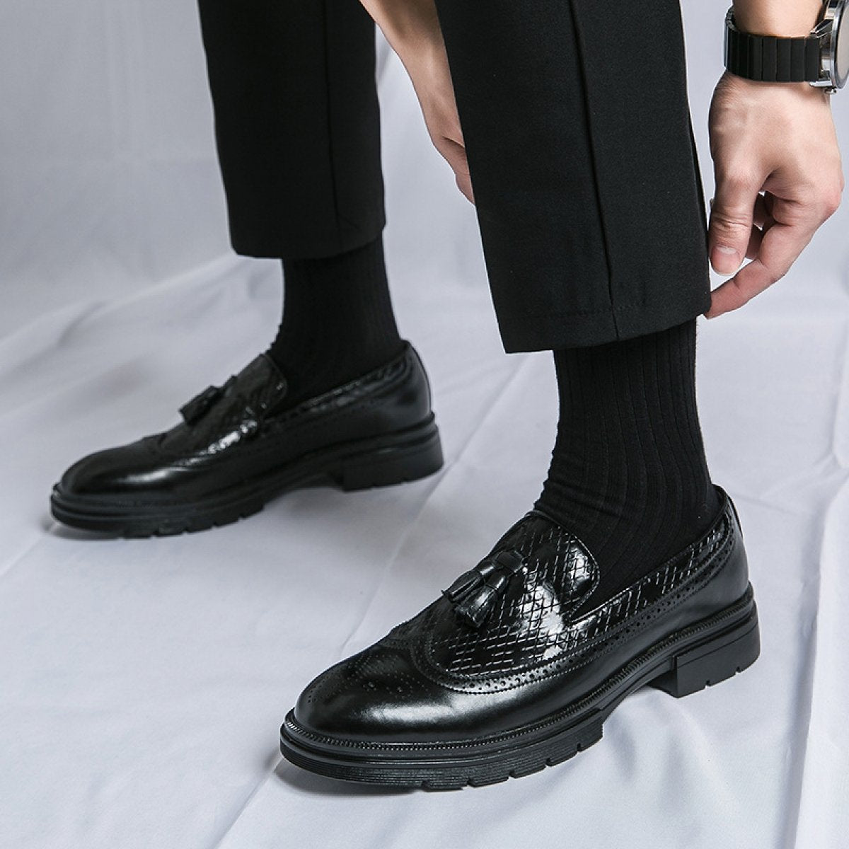 Sculpted Tassel Loafers