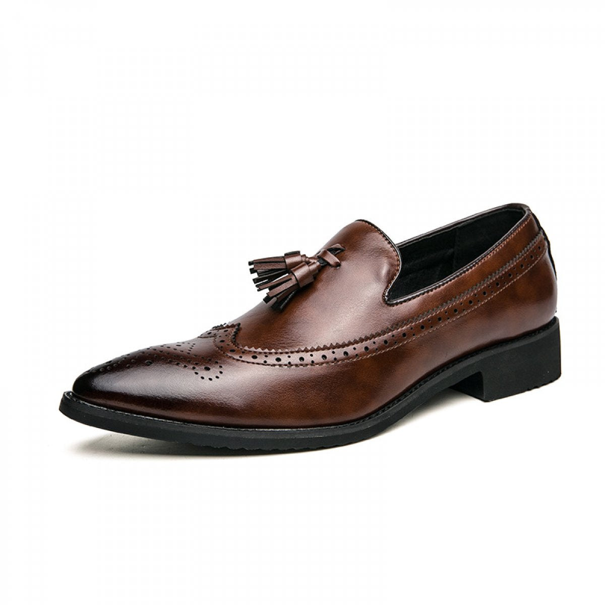 Temperament Retro Sculpted Tassel Loafers