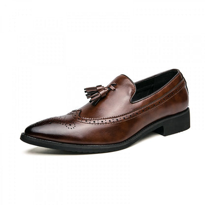 Temperament Retro Sculpted Tassel Loafers