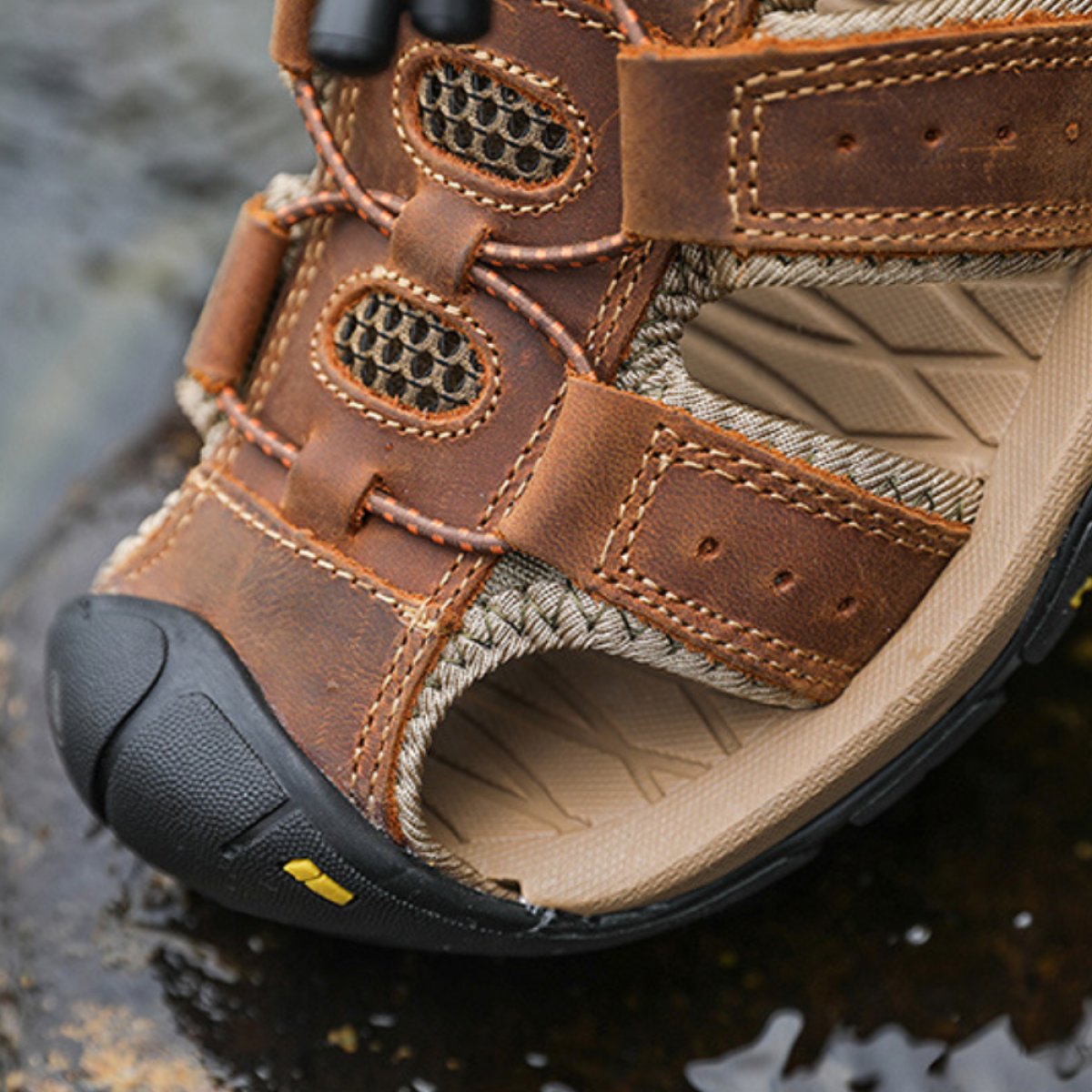 Outdoor Beach Shoes Velcro Toe Wrap Sandals