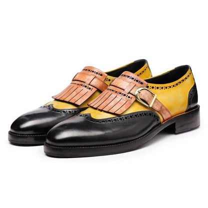 Wingtip Brogue Kiltie Monk Strap