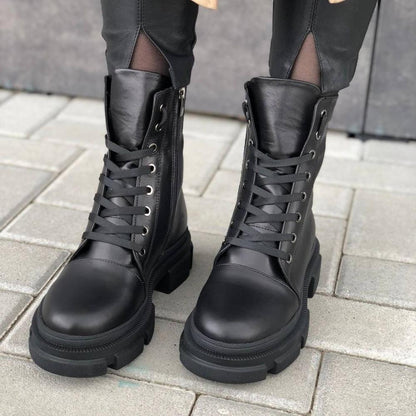 Fashion Basic Flat High Top Martin Boots