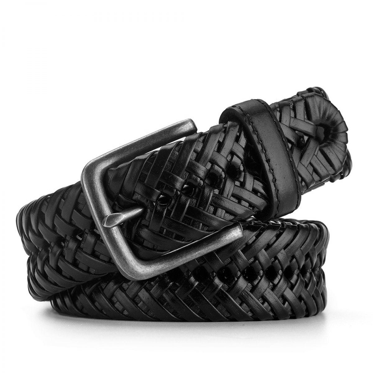 Braided Hollow Simple Pin Buckle Belt