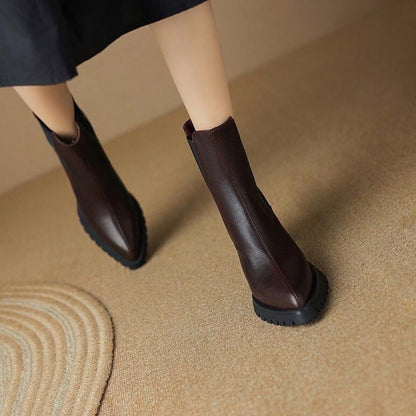 Temperament Pointed Toe High Heel Chelsea Boots