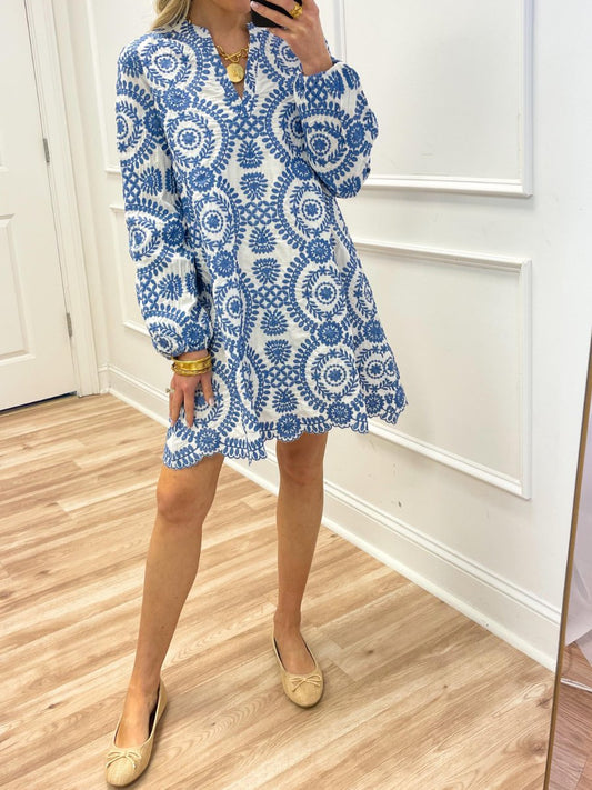 Spring Loose Embroidered Dress