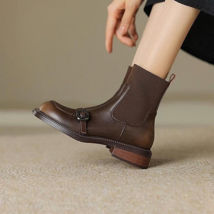 Vintage Casual Stretch Flat Boots