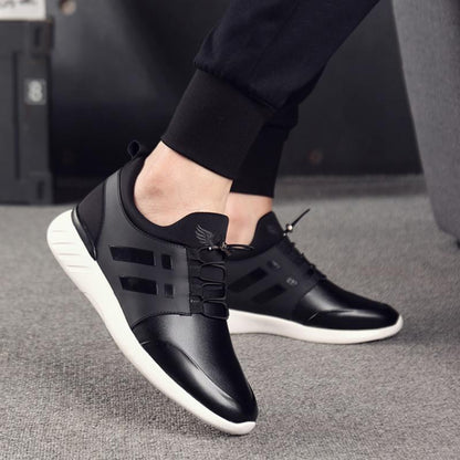 New style elastic lace soft sole height increasing men's shoes