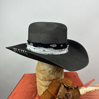 Ribbon Trimmed Pure Wool Cowboy Felt Hat