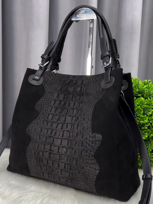 Casual Crocodile Textured Bag
