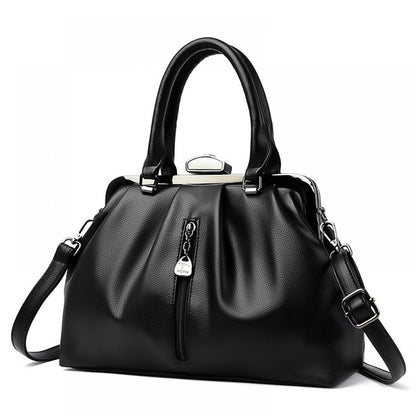 Fashion Pleated Simple Shoulder Casual Slanting Cross Handbag