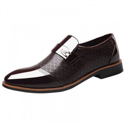 Simple Embossed Leather Shoes