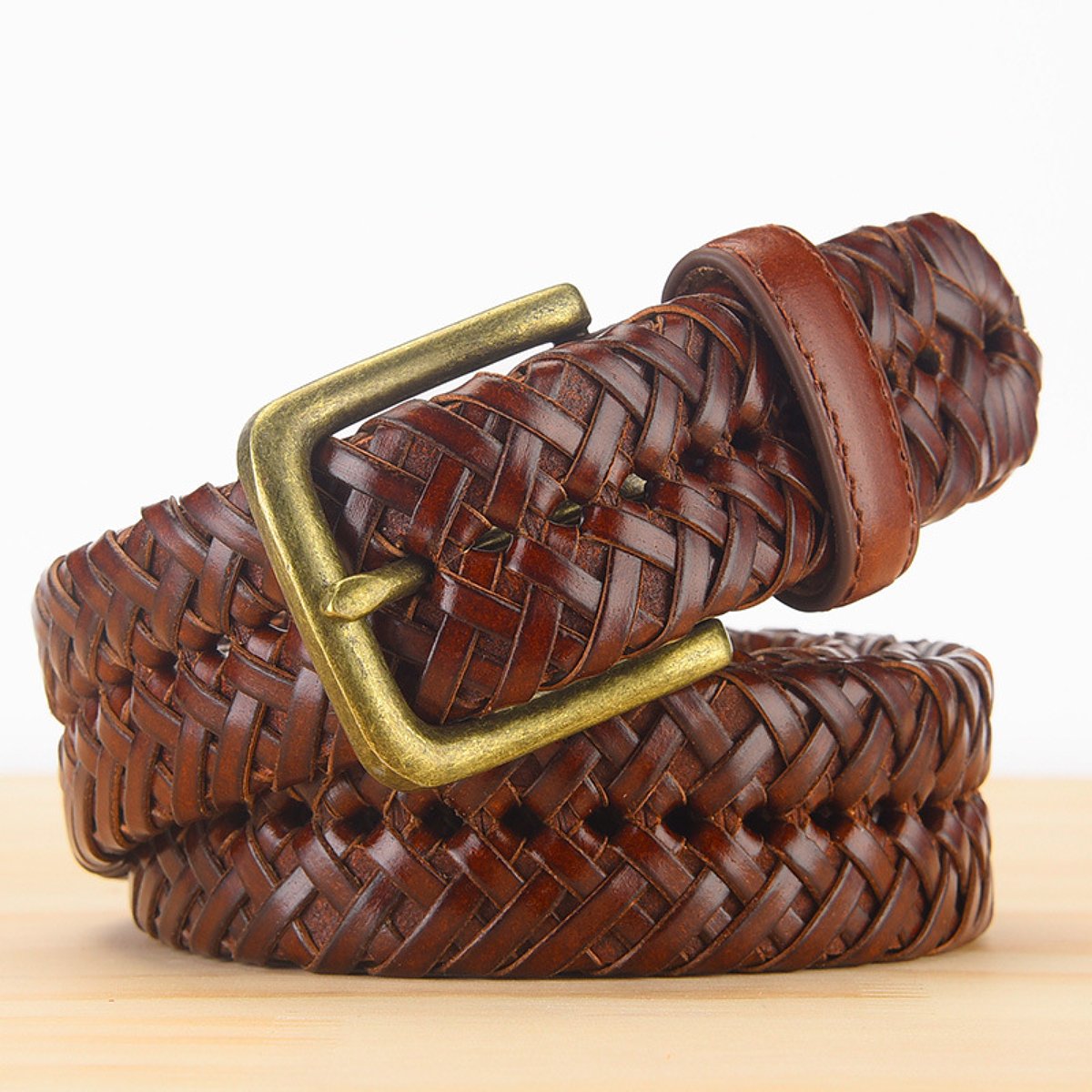 Braided Hollow Simple Pin Buckle Belt