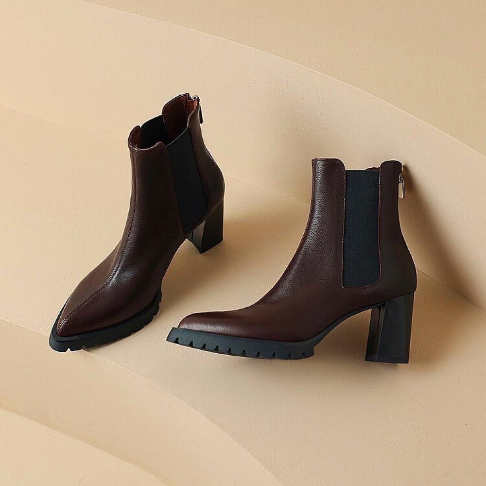 Temperament Pointed Toe High Heel Chelsea Boots