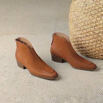 Casual Stretch V Mouth Small Square Toe Boots