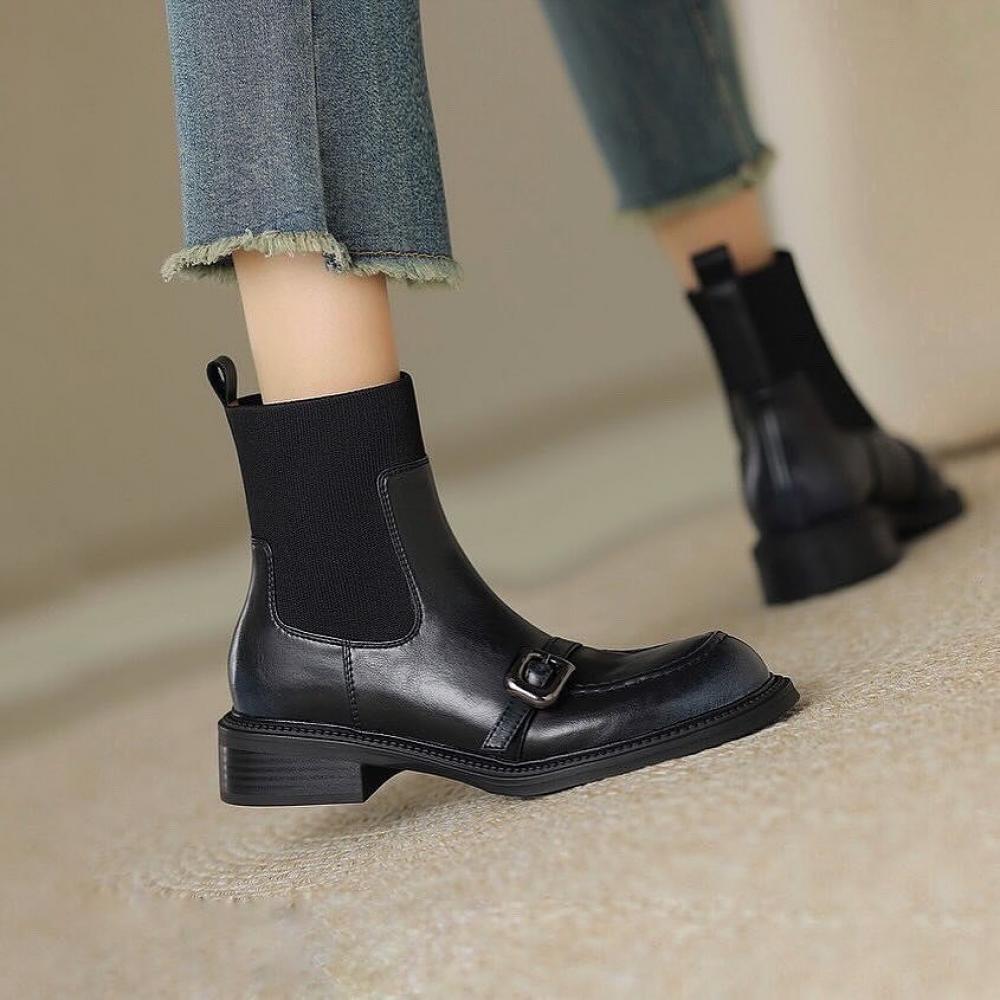 Vintage Casual Stretch Flat Boots