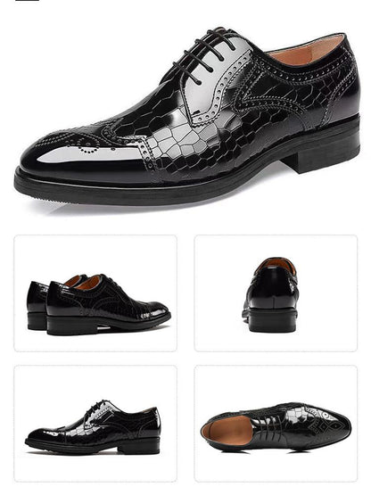 Brogue Embossed Oxford Shoes