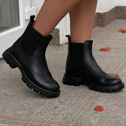 Vintage Delicate Sculpted Patchwork Chelsea Boots