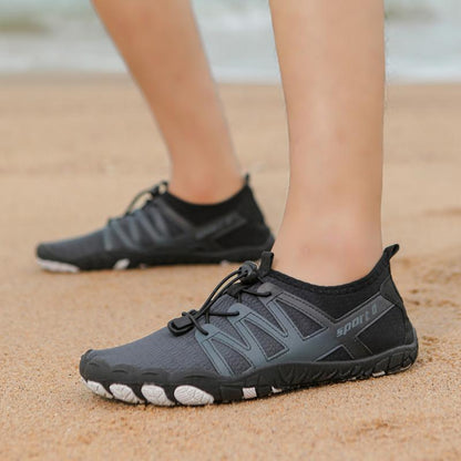 Multi-functional breathable and wear-resistant outdoor wading beach five-finger river tracing shoes