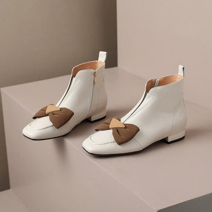 Delicate Bow Buckle Flat Boots