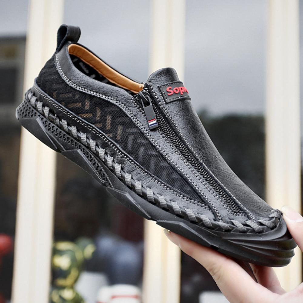 Casual Minimalist Zipper Loafers