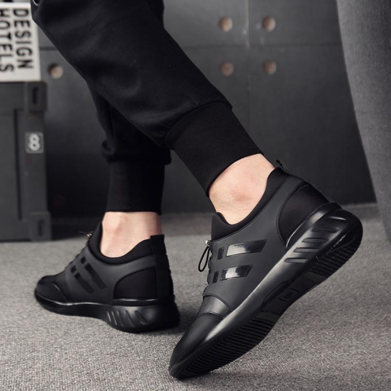 New style elastic lace soft sole height increasing men's shoes