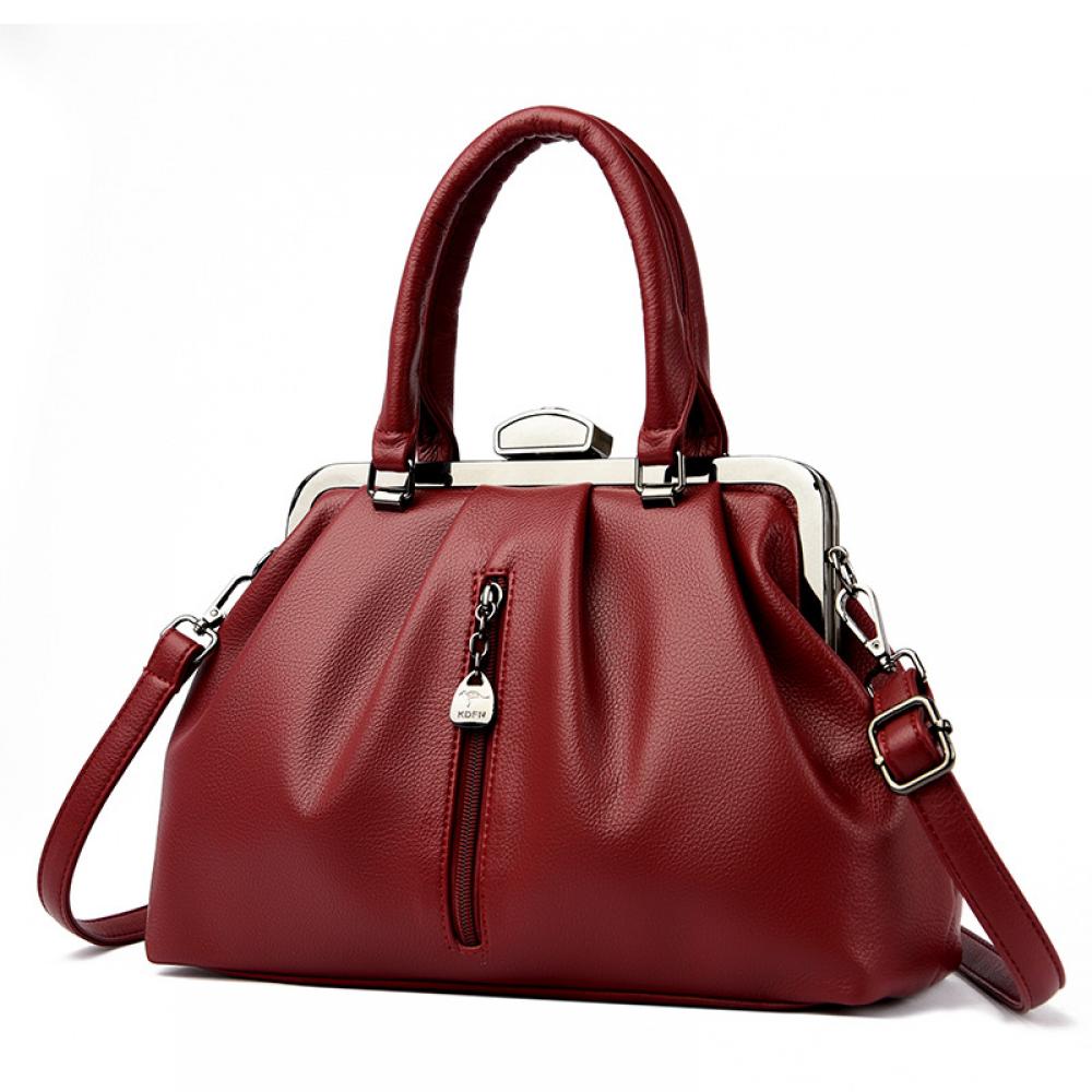 Fashion Pleated Simple Shoulder Casual Slanting Cross Handbag