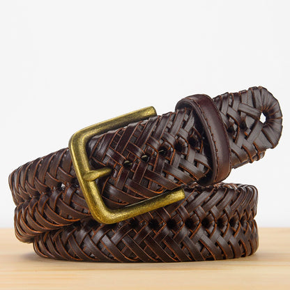 Braided Hollow Simple Pin Buckle Belt