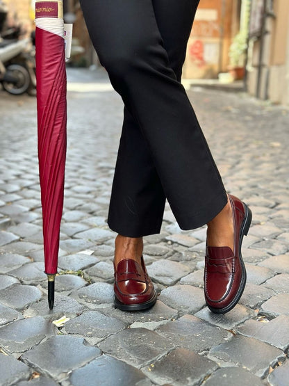 "Elsa" brushed leather loafers