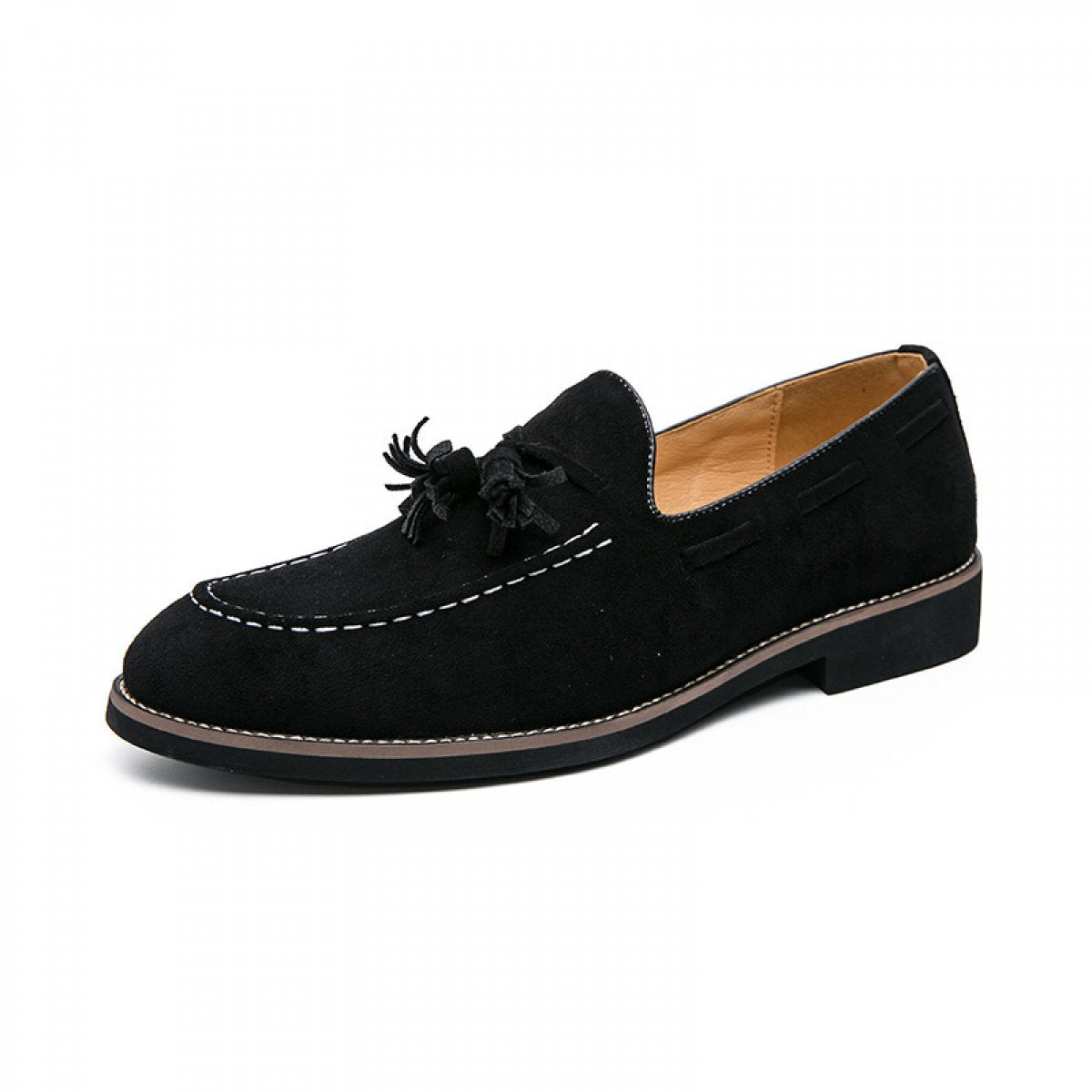 Suede One-Step Fringe Loafers