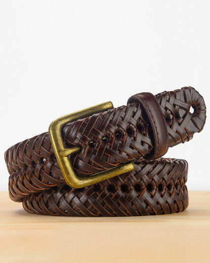 Braided Hollow Simple Pin Buckle Belt