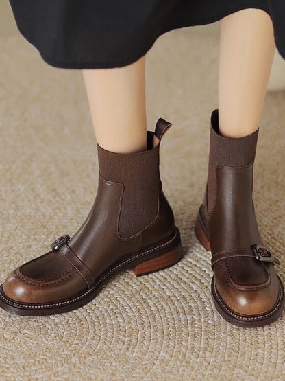 Vintage Casual Stretch Flat Boots