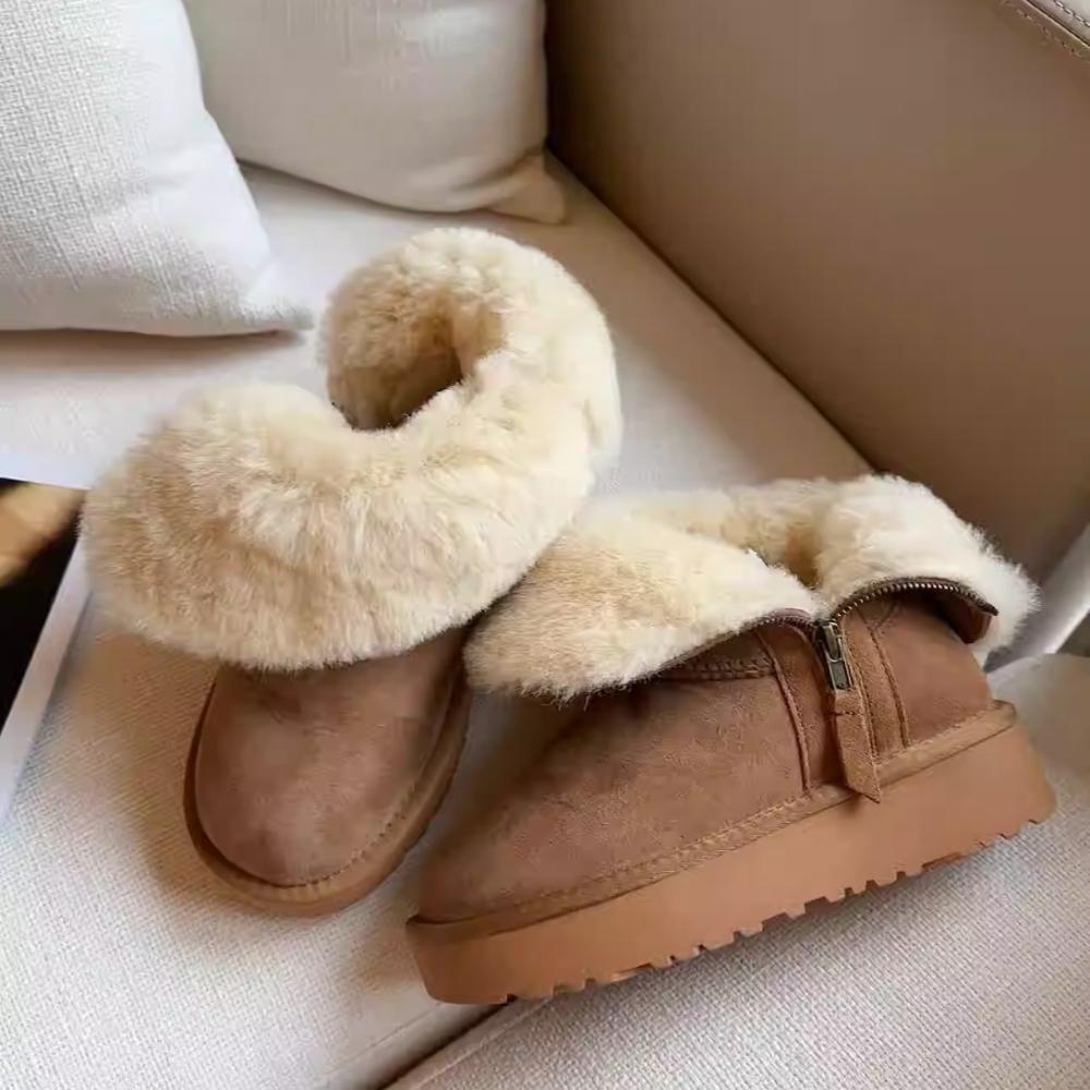 UGG High Top Side Opening Zipper Cotton Boots