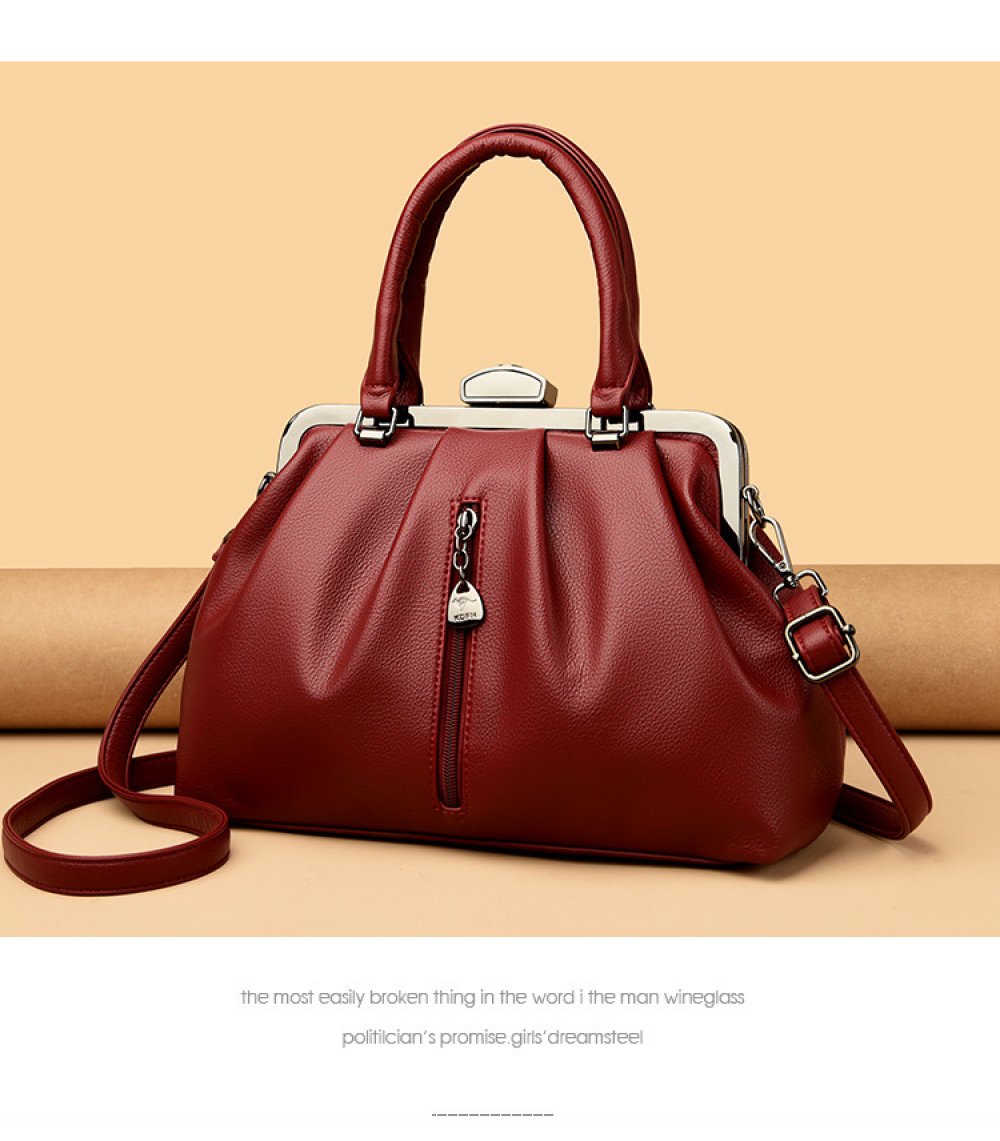 Fashion Pleated Simple Shoulder Casual Slanting Cross Handbag