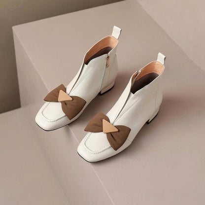 Delicate Bow Buckle Flat Boots