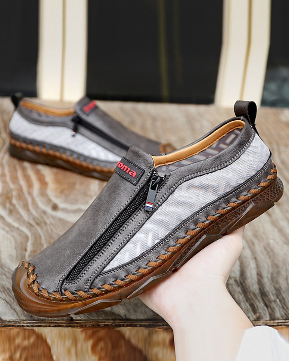 Casual Minimalist Zipper Loafers