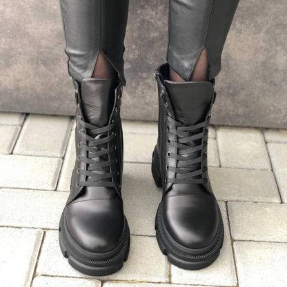 Fashion Basic Flat High Top Martin Boots