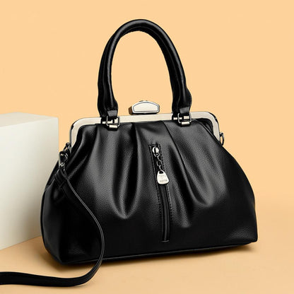 Fashion Pleated Simple Shoulder Casual Slanting Cross Handbag