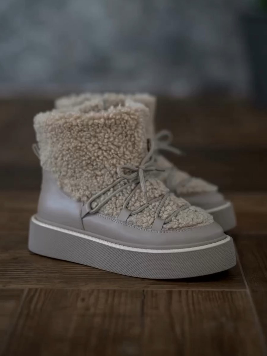 Minimalist Collection Light Gray Thickened Snow Boots