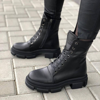 Fashion Basic Flat High Top Martin Boots