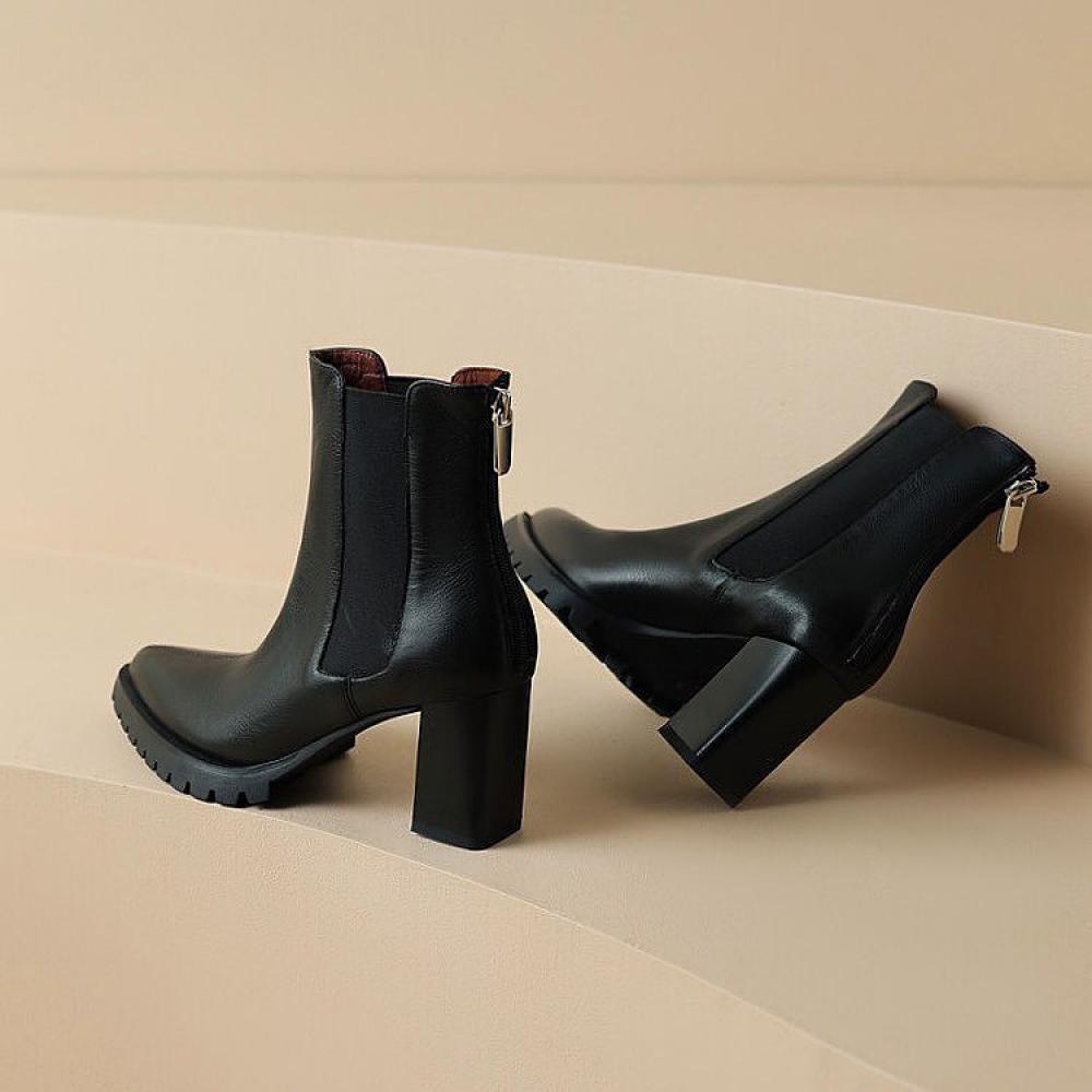 Temperament Pointed Toe High Heel Chelsea Boots