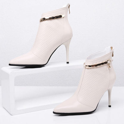 Designed heeled high heeled and nude fashion boots