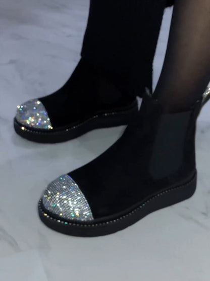 Diamante Chelsea Boots