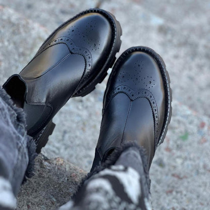 Vintage Delicate Sculpted Patchwork Chelsea Boots