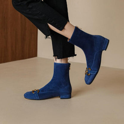 High top flat sherill suede boots