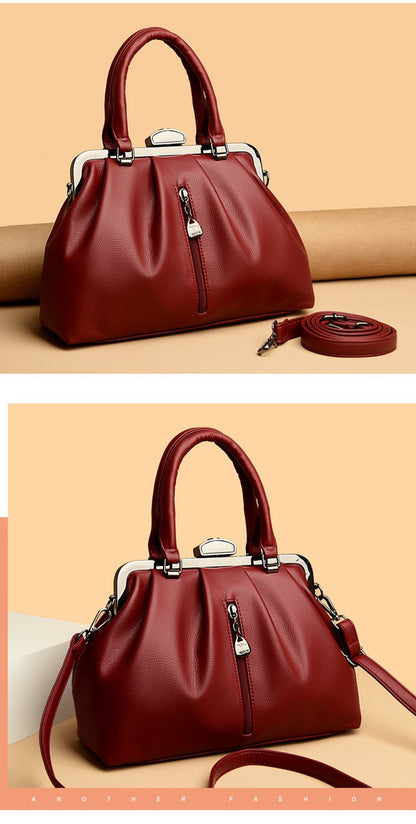 Fashion Pleated Simple Shoulder Casual Slanting Cross Handbag