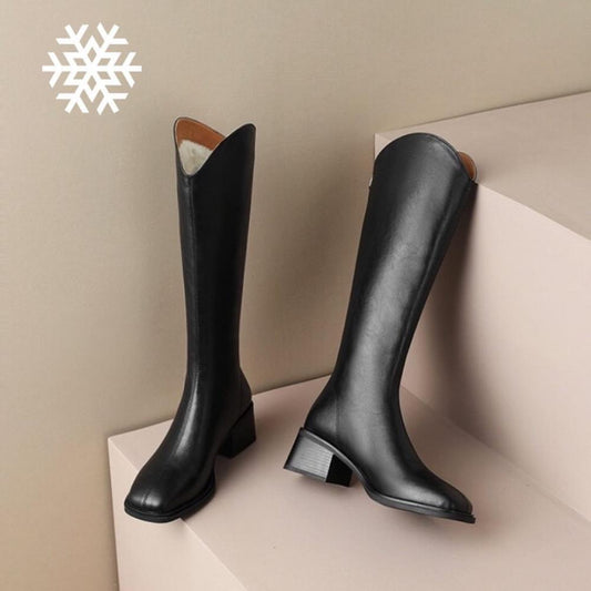 V Mouth French Haute Couture Padded Knee High Boots⏰<Limited Time Offer>