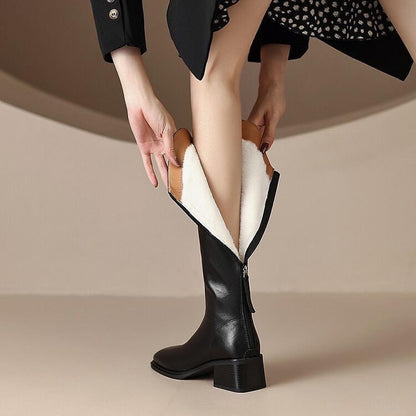 V Mouth French Haute Couture Padded Knee High Boots⏰<Limited Time Offer>