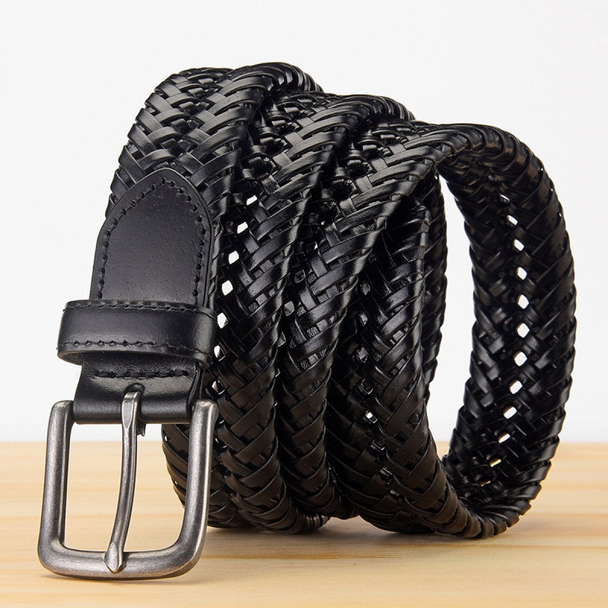 Braided Hollow Simple Pin Buckle Belt